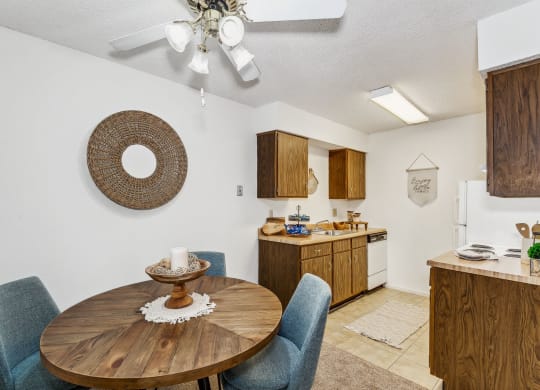 Separate Dining Area with Ceiling Fan