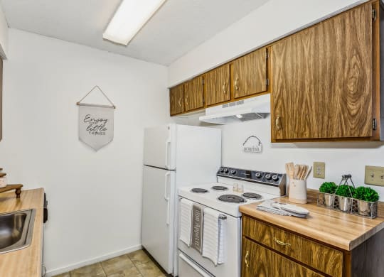 Kitchen with White Appliances