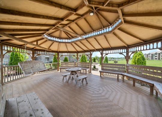 Community Gazebo with Bench Swing