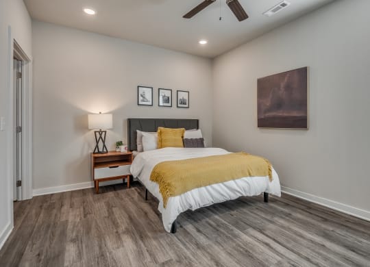 Bedroom with Wood Style Flooring
