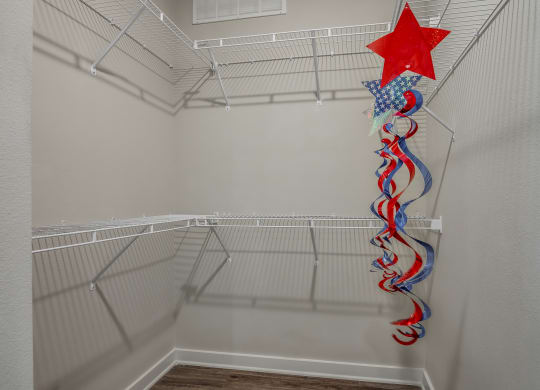 Walk In Closet With Built-In Shelving
