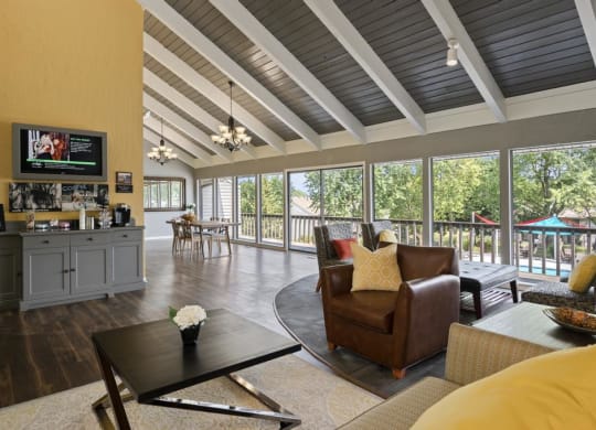 Clubhouse Lounge Overlooking The Pool & Sundeck