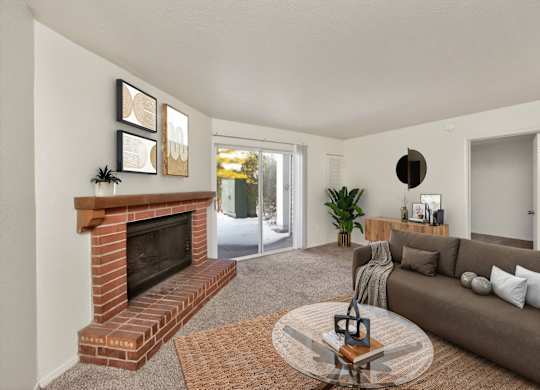 Living Room with Plush Carpeting