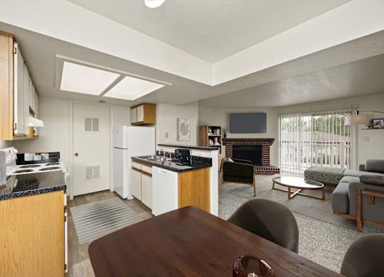 Spacious Living Area With Wood-Style Flooring
