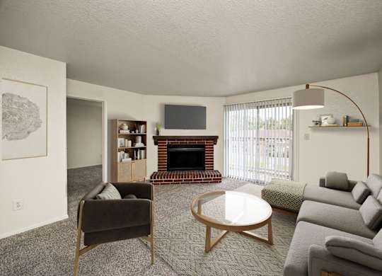 Living Area with Fireplace