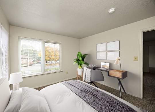 Bedroom with Large Window