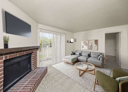 Living Room with Fireplace