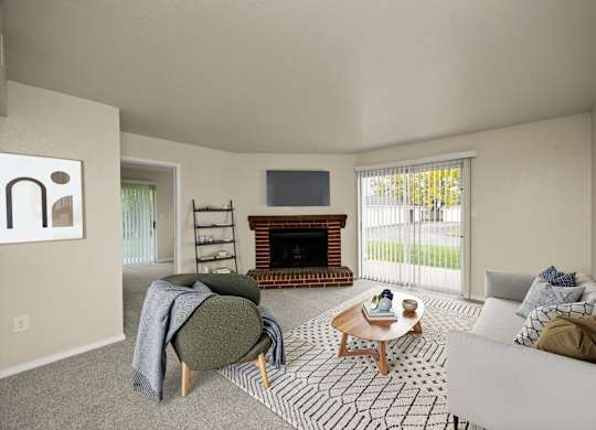 Living Room with Plush Carpeting