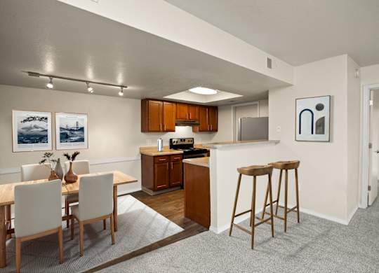 Kitchen with Wood Cabinets