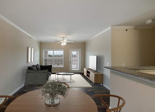 Living Room with Ceiling Fan