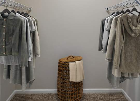 Walk-In Closet With Built-In Shelving