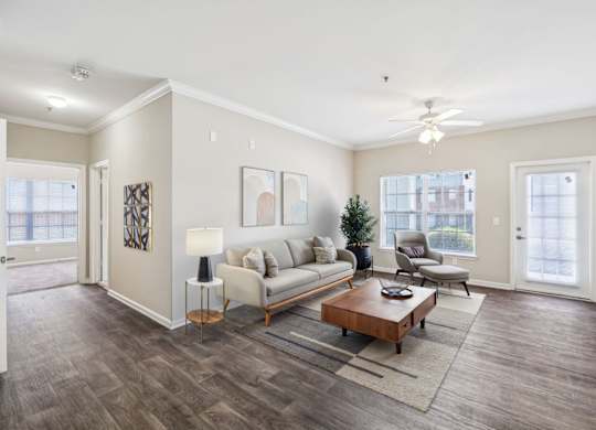 Living Area with Hardwood-Style Floors