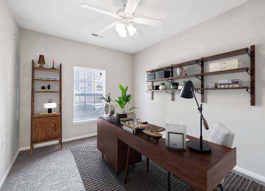 Office with Ceiling Fan