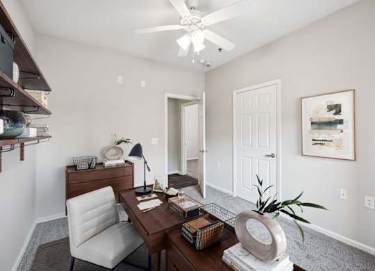Office with Ceiling Fan
