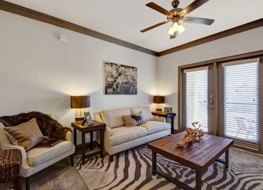 Living Room with Ceiling Fan