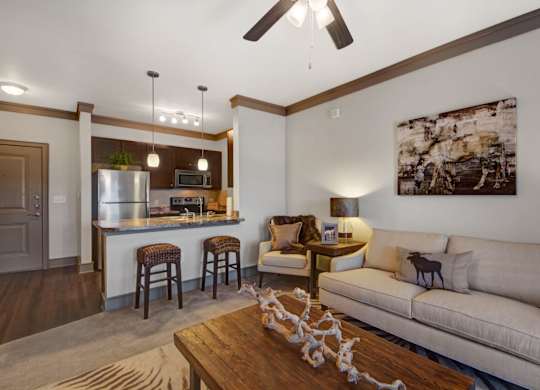 Spacious Living Area with Carpet