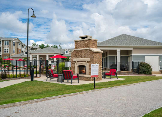Bocce Ball Court Next to the Outdoor Fireplace Lounge