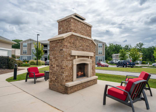 Outdoor Lounge with Fireplace