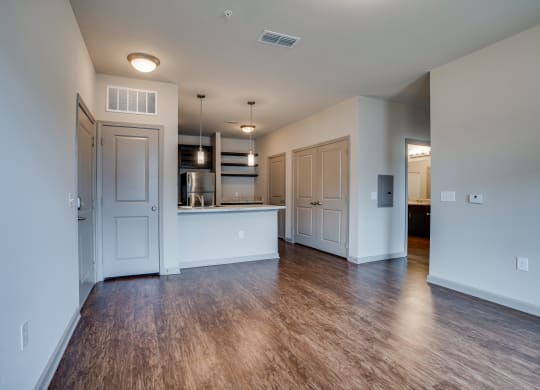 Open Concept Living with Wood-Style Plank Flooring