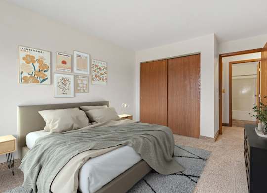 Bedroom with Plush Carpeting