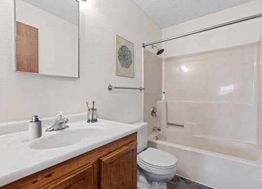 Bathroom with Wood cabinetry