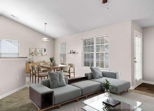 Spacious Living Area With Wood-Style Flooring