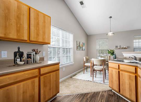 Kitchen with Wood Cabinets