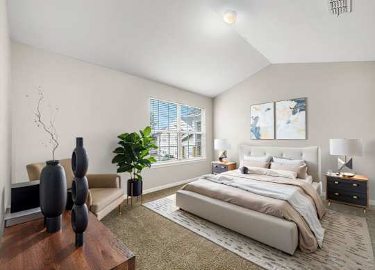 Bedroom with High Ceilings