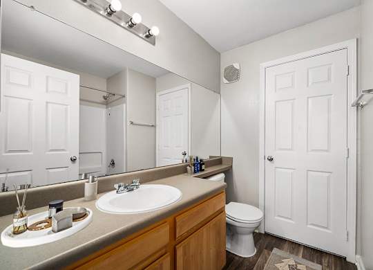Bathroom with Wood cabinetry