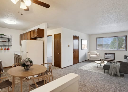 Spacious Living Area with Carpet