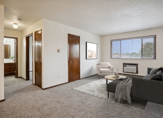 Spacious Living Area with Carpet
