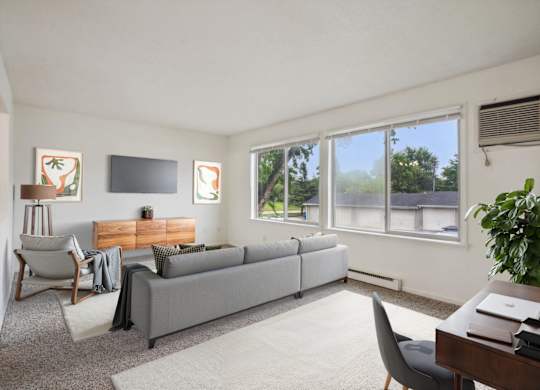 Spacious Living Area with Carpet