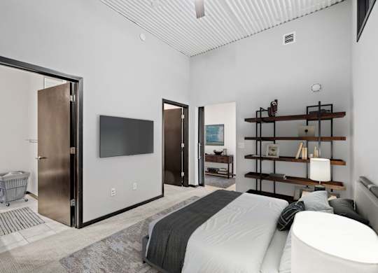 Bedroom with High Ceilings