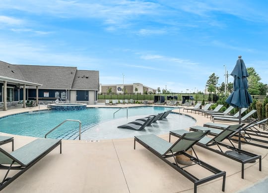 Zero-Entry Pool With Sun Lounge Chairs