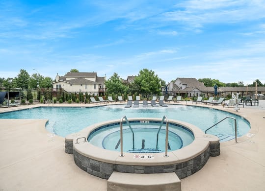 Zero-Entry Pool With Attached Hot Tub