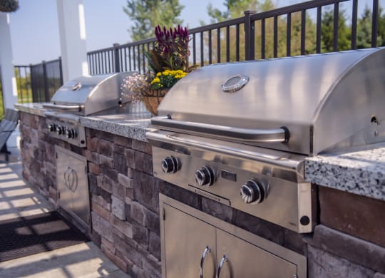 Stainless Steel Grill At The Outdoor Kitchen