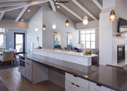 Expansive Clubroom Kitchen Island