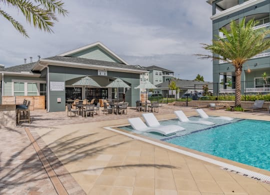 Zero-Entry Pool With Sun Lounge Chairs