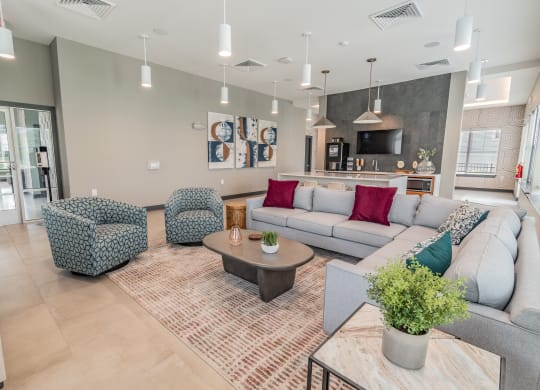 Clubhouse Lounge Area With Couch & Chairs