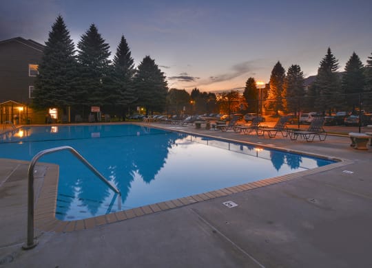 Outdoor Pool at Dusk