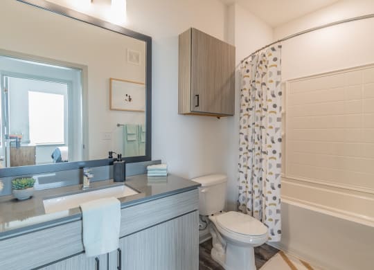 Bathroom With Wood-Style Flooring