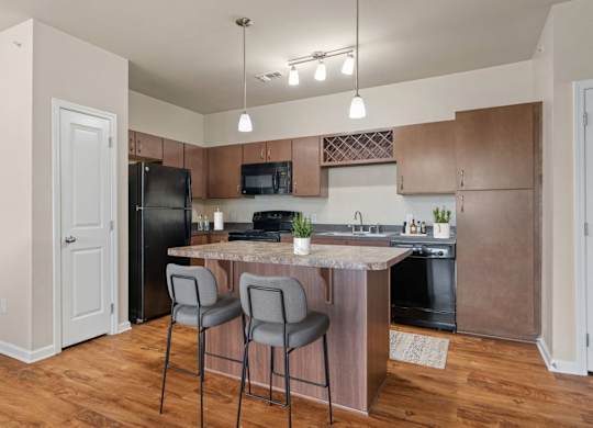 Kitchen with Black Appliances