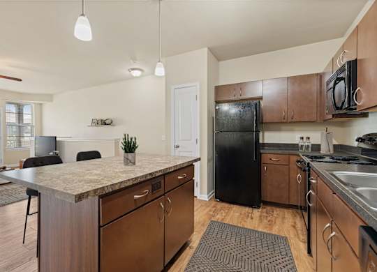 Kitchen with Dark Brown Cabinets