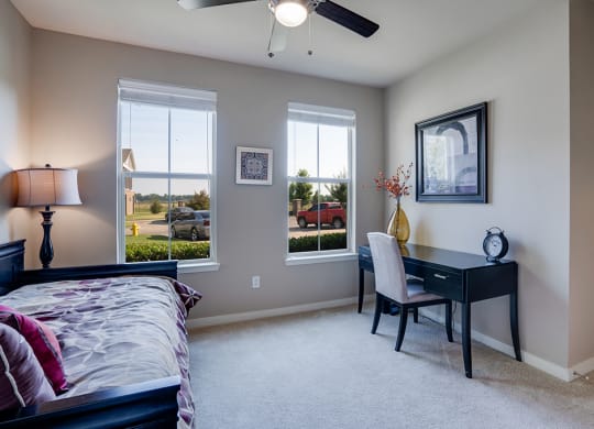 Spacious Bedroom with Windows that Let In Lots of Natural Light