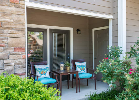 Private Exterior Patio with Light