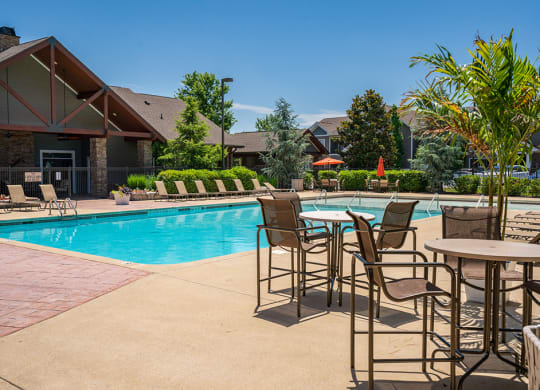 High Top Tables and Chairs on the Pool Sundeck