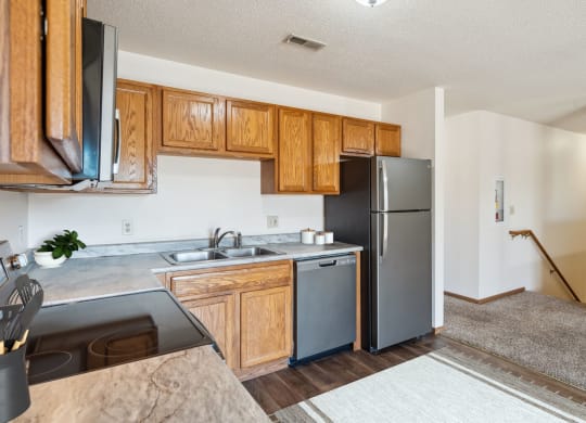 Kitchen with Wood Cabinets