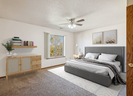 Spacious Bedroom with Plush Carpeting
