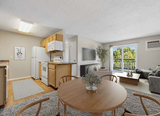 Spacious Living Area with Carpet