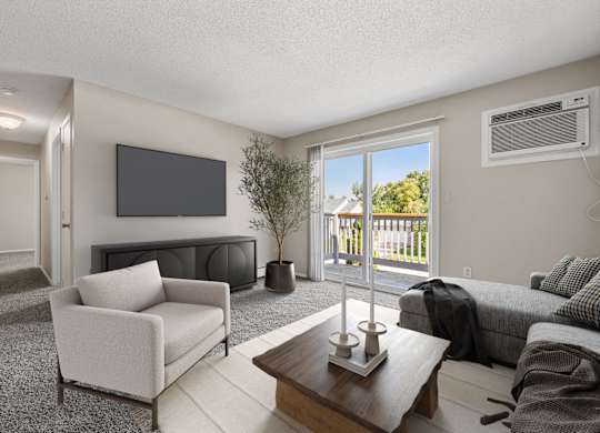 Spacious Living Area with Carpet